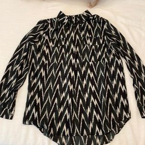 Ann Taylor blouse. Size Large. Black and white